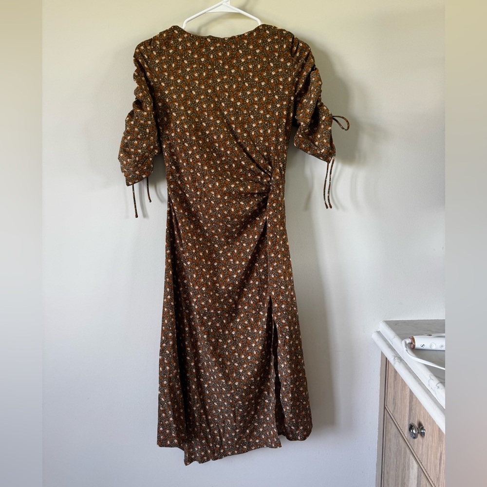 Brown floral dress
